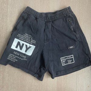 Men's Buscemi Black Sweat Shorts with Zippers Medium